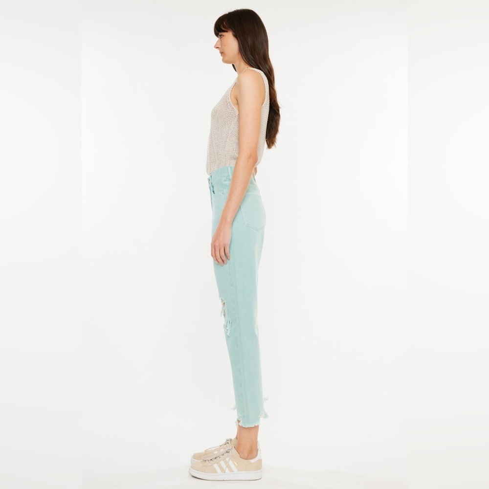 NEW KANCAN high rise mom jeans in seafoam - Picture 4 of 11